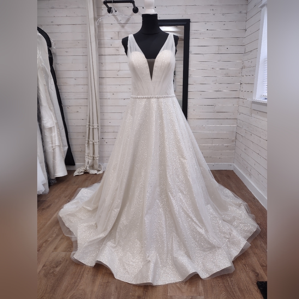 Private Label All Over Glitter Plunge A-Line Gown looks like a Pnina Gown!